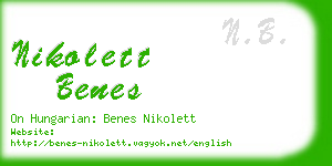 nikolett benes business card